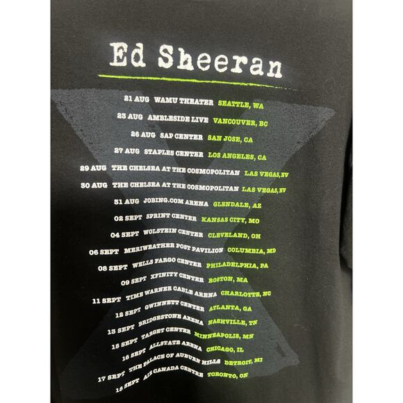 Vintage Ed Sheeran X Tour T-Shirt Large Black Startee Concert Merch Rare Large - Picture 6 of 6